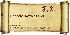 Becsár Karmelina névjegykártya